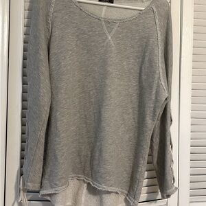 Laced Gray Sweatshirt Top Sz M